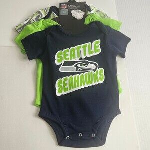 NFL Seattle Seahawks Kids Bodysuits - Navy and Green